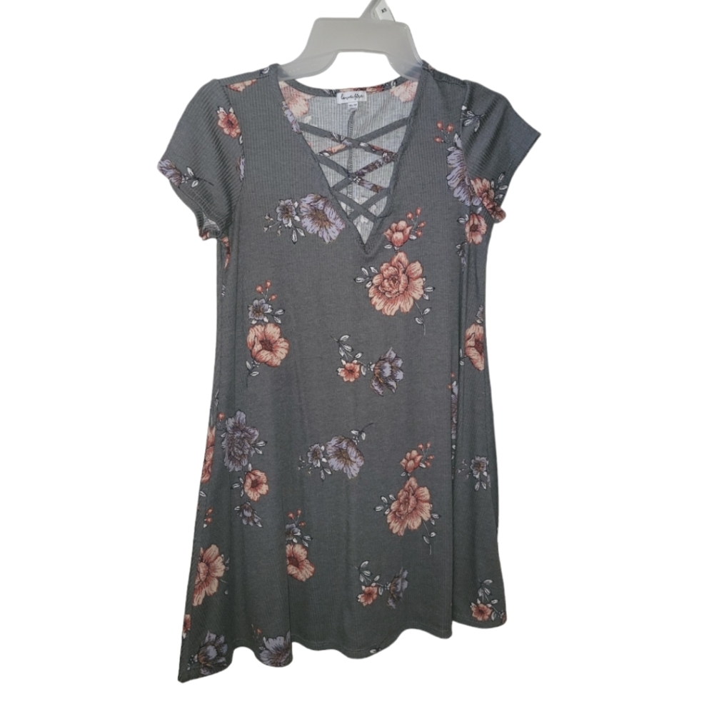 Grey floral dress